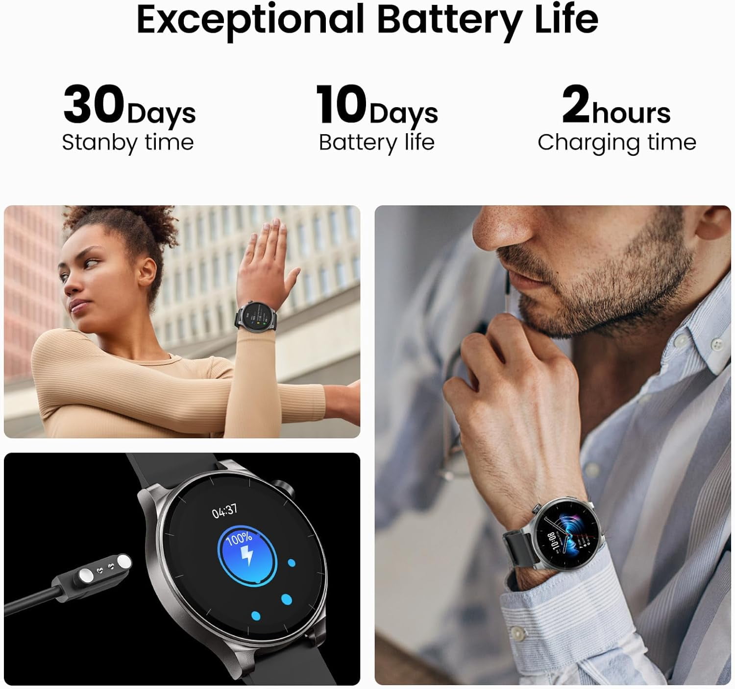 TOZO S5 Smartwatch for Men Women IP68 Waterproof Smartwatch for iPhone & Android,1.43" Ultra-Clear AMOLED Screen,Bluetooth Call(Answer/Make Calls),100+ Sports Modes Fitness Watchs with Sleep Monitor