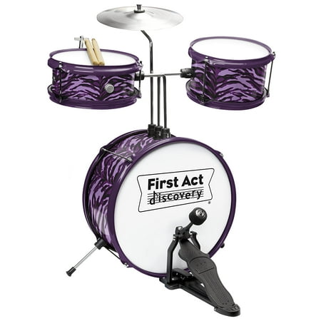 First Act Discovery Purple Zebra Designer Drum Set FD3711, Purple
