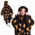 thumbnail image 2 of Sudadera portátil con capucha para niños, diseño risueño, pizza de gran tamaño, 2 of 7