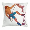 thumbnail image 1 of Indie Throw Pillow Cushion Cover, Athletic Man Climbing Up the Cliff Rocky Mountain Professional Summer Sports, Decorative Square Accent Pillow Case, 24 X 24 Inches, Blue Mauve Ginger, by Ambesonne, 1 of 2