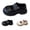 Black, variant on Girls Platform Dress Shoes Wide Toe Ankle Doub Straps Loafers Kids School Uniform Flat Shoes with Metal Buckles