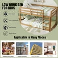 thumbnail image 6 of Bunk Bed Twin Over Twin, Low Twin Size Floor Bunk Beds with Ladder, Solid Wood Junior Bunk Bed for Bedroom, No Box Spring Needed-Natural, 6 of 9