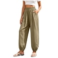 thumbnail image 3 of Joggers for Women Ihhxva Cuffed Ankle Relaxed Fit Jogger Pants Elastic Waist Solid Color Fashion Adjustable with Pockets Athletic Casual Lounge S-2XL, 3 of 9