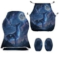 thumbnail image 4 of Whosucclay Elk Galaxy Print Gaming Chair Cover, Stretchable Elastic Computer Desk Chair Cover with Armrest Covers, 4Pcs Soft Non Fading Office Chairs Covers Slipcovers, 4 of 8