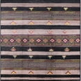 thumbnail image 1 of Ahgly Company Machine Washable Indoor Square Industrial Modern Khaki Rose Pink Area Rugs, 5' Square, 1 of 7