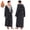 Gray, variant on AMITOFO Long Robes for Men, Soft Fluffy Fleece Bath Robe with Front Pocket, Winter Warm Plush Hooded Men's Robes, Adjustable Belt