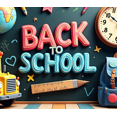thumbnail image 4 of Bannière Colorée de Rentrée Scolaire avec Réveil Apple et Éléments de Sac à Dos Toile de Fond pour Décorations de Classe Accessoires de Photographie pour Fête Scolaire, 4 of 4
