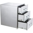 thumbnail image 2 of Acekid Outdoor Kitchen Drawers，Stainless Steel Outdoor Kitchen Cabinet,18x24 Inch BBQ Stainless Steel Drawer Enclosed Built-in Drawer Flush Mount, 2 of 5