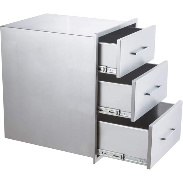 Cajones para Cocina Exterior, Gabinete de Acero Inoxidable para BBQ, Cajón Empotrado de 18x24 Pulgadas para Islas de Cocina al Aire Libre