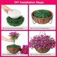 thumbnail image 3 of Artificial Hanging Flowers in Basket for Patio Garden Porch Deck Spring Decoration, Artificial Daisy Arrangement,Fake Plants in 12 inch Coconut Lining Basket for Outdoor/Indoor(Yellow and white), 3 of 5