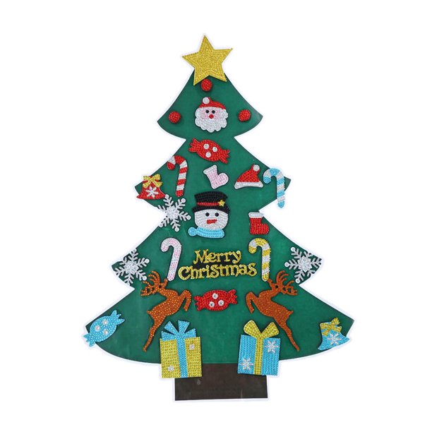 Worallymy DIY pintura de diamantes de imitación árbol de Navidad decoración ventana pared pegatina sala de estar Oficina cristal calcomanías decorativas Worallymy JD735807012