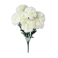 thumbnail image 2 of 1pcs 7 Heads Artificial Carnation Flowers, Faux Silk Flower for Home Decor, White, 2 of 6