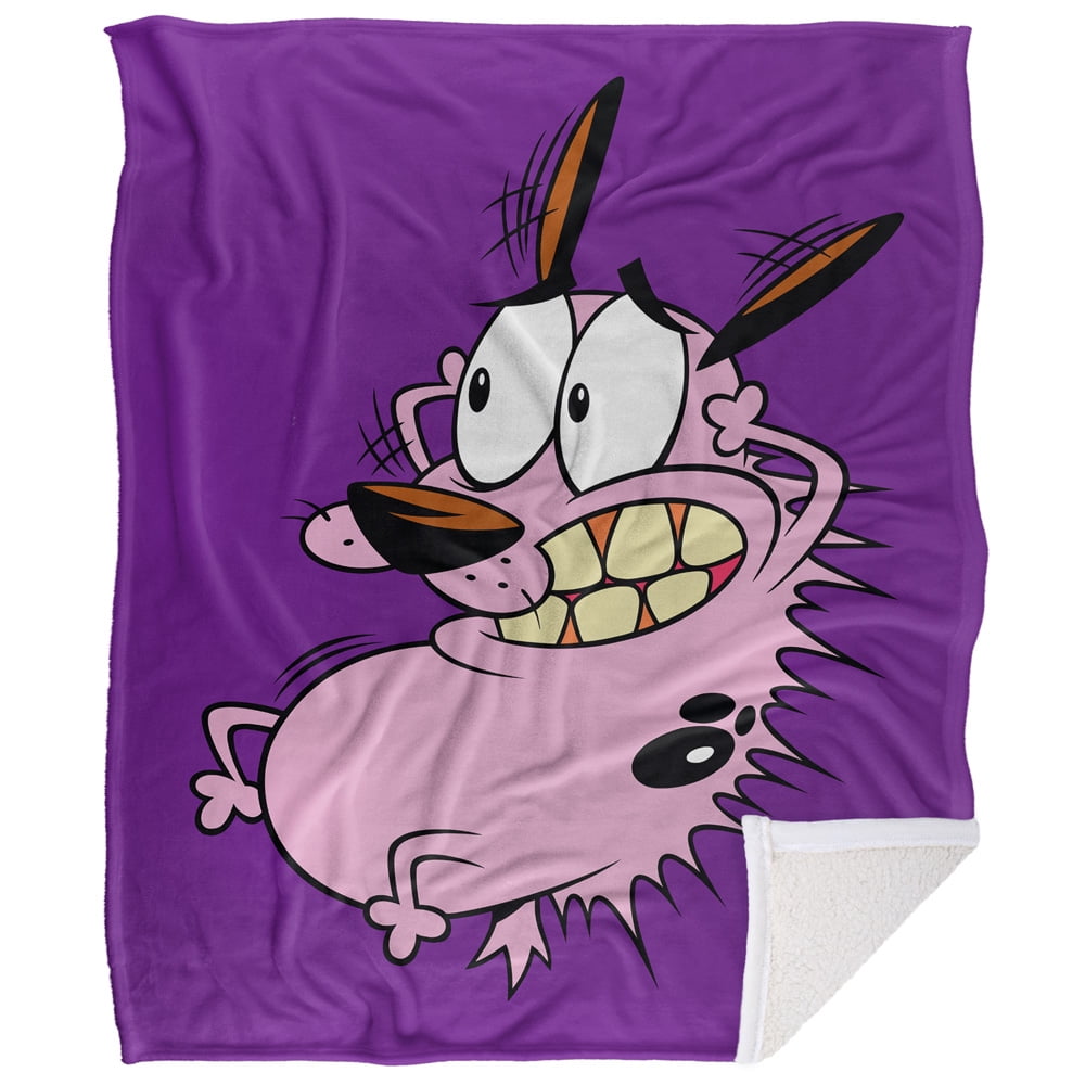Courage The Cowardly Dog Blanket, Season 3 Cover 50"x60", Silky Touch Sherpa Back Super Soft Throw