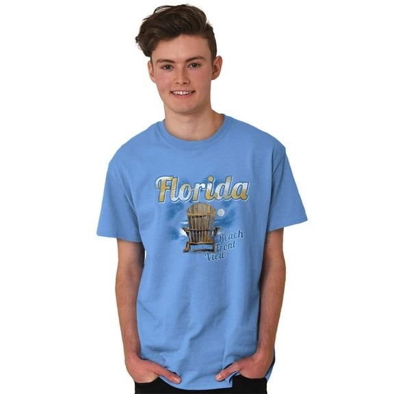 Florida Lounge Chair Beachfront View Men's Graphic T Shirt Tees Brisco Brands X