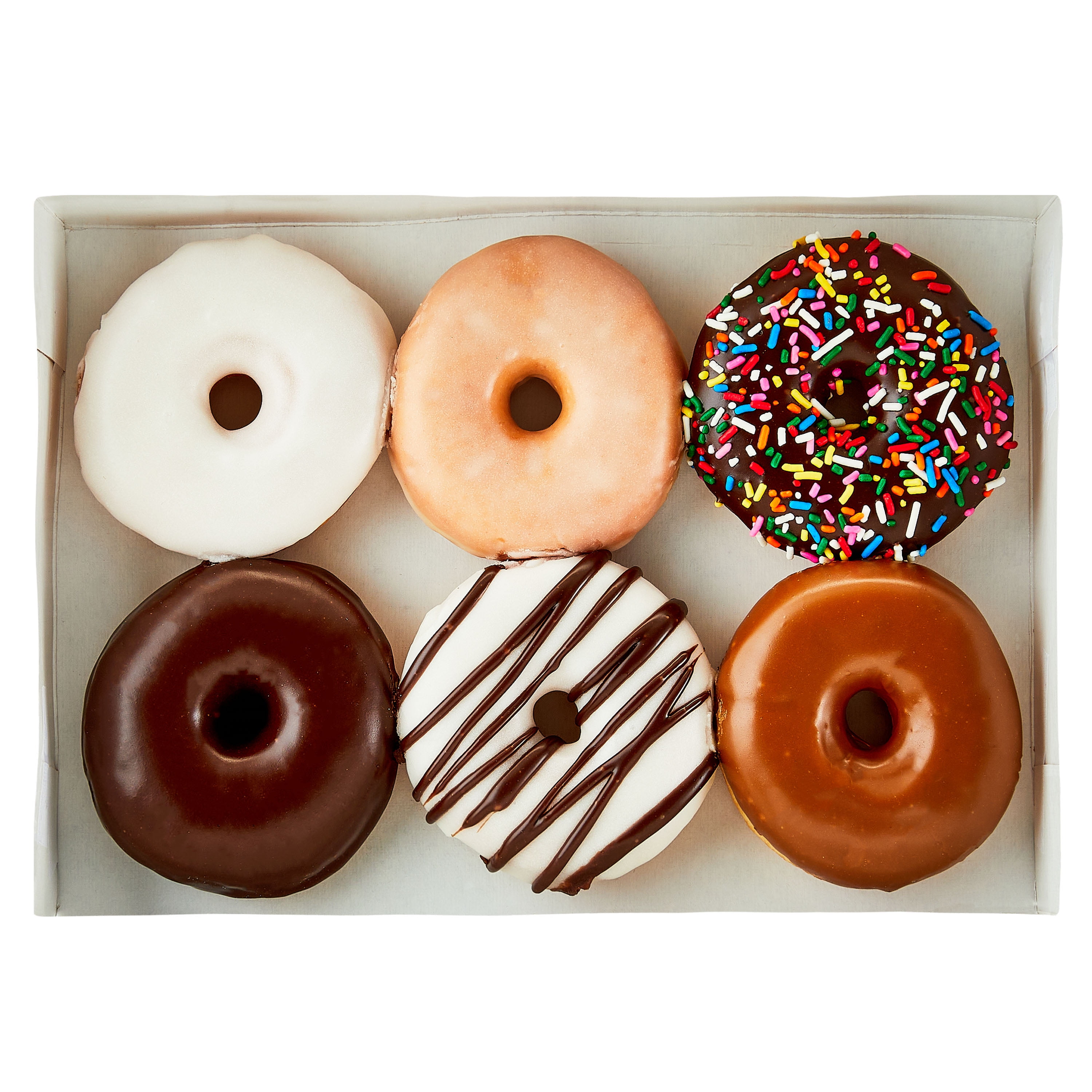 Freshness Guaranteed Whole Assorted Iced Ring Donuts, 6 Count, 12 oz