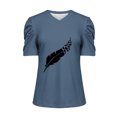 thumbnail image 4 of Blusas de Manga Corta para las Mujeres, Blusa de Camiseta Suelta Casual Hecha de Tela Cómoda para Todo el Uso Diario de Temporada, Blusas para las Mujeres Casual, 4 of 8