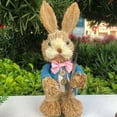 thumbnail image 5 of Cute Garden Ornaments Standing Rabbits Bunny Decorations Party Supplies Easter Decorations Exquisite Hand Gifts Prizes Birthday Gifts Straw Rabbit TYPE A, 5 of 8