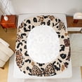 thumbnail image 5 of jejeloiu Leopard Print Bowknot Twin Sheet Sets,Girls Brown Bow Bedding For Girl Kids 3 Pieces, 5 of 7