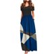 thumbnail image 1 of Vestido de cuello redondo con estampado de hombros descubiertos y manga corta informal de verano para mujer OAVQHLG3B Store  lin121212, 1 of 4