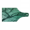 thumbnail image 1 of Tree Cutting Board, Monochrome Illustration of Stars with Winter Bare Branches, Decorative Tempered Glass Cutting and Serving Board, in 3 Sizes, by Ambesonne, 1 of 2