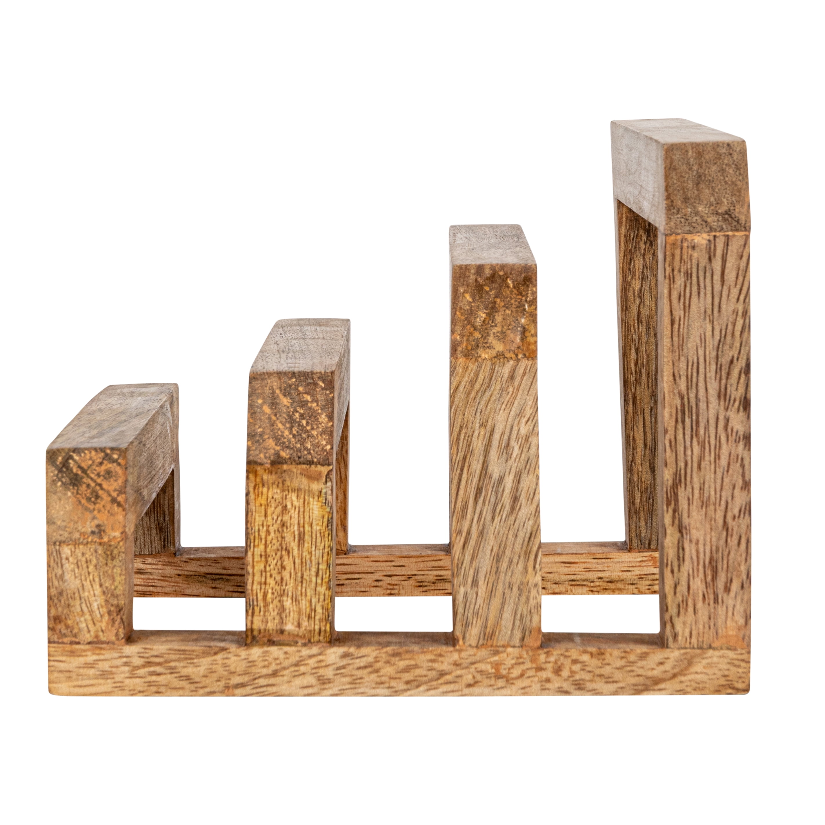 Creative Co-Op 6 Inches Mango Wood Cutting Board Stand with 3 Sections for Kitchen, Natural