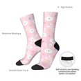 thumbnail image 4 of Rateoe Easter Cute Rabbit for Women Casual Calf Socks - Cute Crew Socks - Thin Soft Above Ankle Socks Size 5-11, 4 of 6