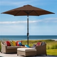 thumbnail image 2 of Yaheetech 9 Ft Outdoor Patio Market Umbrella with Push Button Tilt and Crank, Brown, 2 of 8