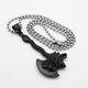 thumbnail image 4 of Punk Rock de material acero inoxidable dragón hacha colgante con forma de collar de cadena joyería para hombres regalos Negro Salvador Collar colgante, 4 of 9