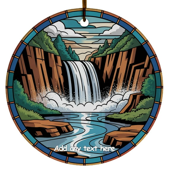 Waterfall Canyon Ornament – Unique Personalized Ornament Christmas 2025, Custom Text Keepsake for Families, Friends & Nature Lovers