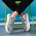 thumbnail image 6 of Fashion Sneakers Glitter Shiny Low Top Thick-Soled Low-Top Casual Shoes Comfortable Athletic Walking Footwear Versatile Four-Season Footwear Suitable for Year-Round Use, 6 of 6