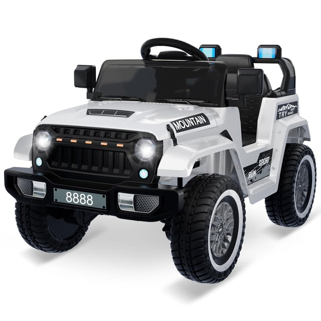 EDTara 12V Kids Ride On Truck Car, Battery Powered Electric Vehicles with Remote Control, Spring Suspensions, 3 Speeds, LED Lights, Music, MP3, Ride On Toy Car for Children Toddles Boys Girls