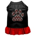 thumbnail image 1 of Candy Cane Chevron Paw Rhinestone Dog Dress Black With Red Xl (16), 1 of 3