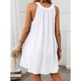 thumbnail image 7 of Women Halter Neck A Line Dress Solid Color Sleeveless Loose Fit Casual Wear Mid Length, 7 of 7