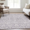 thumbnail image 6 of HomeRoots 673141 5 x 8 ft. Lavender & Ivory Damask Washable Machine Made Rectangle Area Rug with UV Protection, 6 of 9