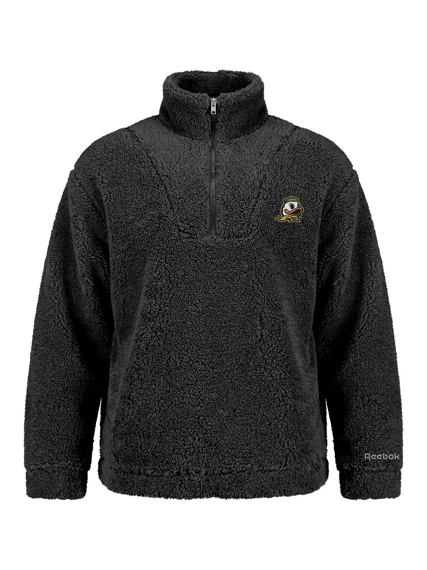 Oregon Ducks Reebok Womens Relaxed Fit Qtr Zip Sherpa Pullover