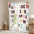 thumbnail image 3 of Homewish 26 Letters Alphabet Black Out Curtains,Cute Cartoon Owls Curtains Pack of 2 (42x63 Each),White Brown Pink Bedroom Curtains For Girl Boys,Microfiber Bedroom Decor, 3 of 6