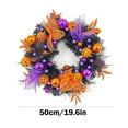thumbnail image 3 of InsCrazy Halloween Decorations Wreath Black Decoration Halloween Wreath for Front Door Pre-lit Artificial Halloween Front Door Wreath for Indoor Outdoor Home Party Wreath with Light, 3 of 6