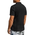 thumbnail image 4 of Youclos Men's Short Sleeve Textured Linen Hawaiian Beach Button Down Shirt, 4 of 7