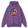 thumbnail image 5 of Sudadera con capucha retro desgastada con cara sonriente de la bandera estadounidense para hombre, ropa de moda, sudadera de hip hop, 100 % algodón con capucha, 5 of 5