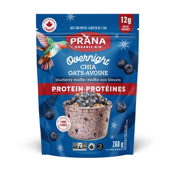 Prana Org Protein Overnight Chia- Blueberry Muffin 260g