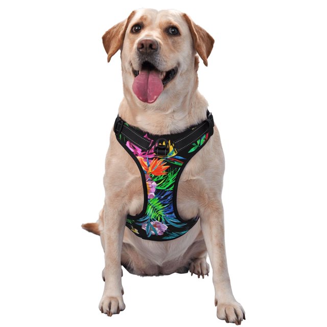 Disketp Colorful Flowers for Pet Traction Vest for Dogs,Walk Dog Harness for Small to Large Dogs,Adjustable and Breathable-Small