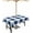 White Navy Blue, variant on Outdoor Rectangle Tablecloth with Umbrella Hole and Zipper, Navy Blue Plaid Waterproof Table Cover, Spring Farmhouse Buffalo Checkered Washable Patio Tablecloths for Party Picnic, 60"x102"