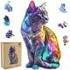 thumbnail image 1 of Puzzle de madera Delobil Colorful Cat 200 piezas para adultos, 1 of 7