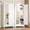 2 Doors White, variant on HUANG 71" Metal Armoire Wardrobe Closet with 2 Mirror Doors, Adjustable Shelves & Hanging Rod, Green, for Bedroom