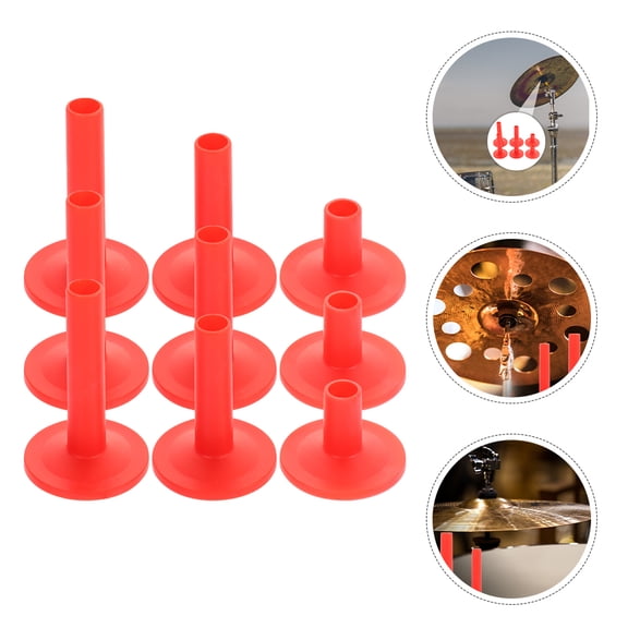 BESTYASH 9Pcs Drum Accessories Red Plastic Cymbal Sleeves Anti Rust Wear
