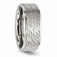 thumbnail image 4 of Stainless Steel Brushed and Polished Textured Band Size: 9; for Adults and Teens; for Women and Men, 4 of 6