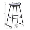thumbnail image 5 of Apeaka Swivel Bar Stools Set of 2 Industrial Metal Counter Height Barstools with Wood Top, 5 of 5