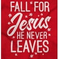 thumbnail image 2 of Fall For Jesus He Never Leaves Womens Fitted Plus Size Graphic Tee Brisco Brands 2X, 2 of 5