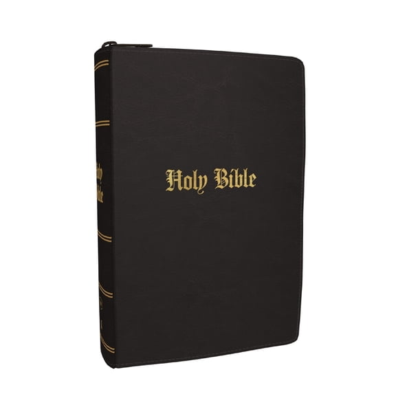 KJV Compact Large Print Bible, Black Leathersoft Zipper Closure, Red Letter, Comfort Print, (Hardcover)