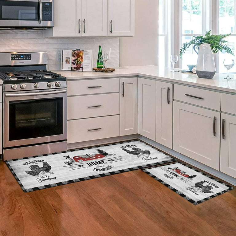 New🌟Set OF 2 Farmhouse Kitchen Rugs Non Slip Stain Resistant Cushioned  Comfort Standing Mats, - Household Items, Facebook Marketplace